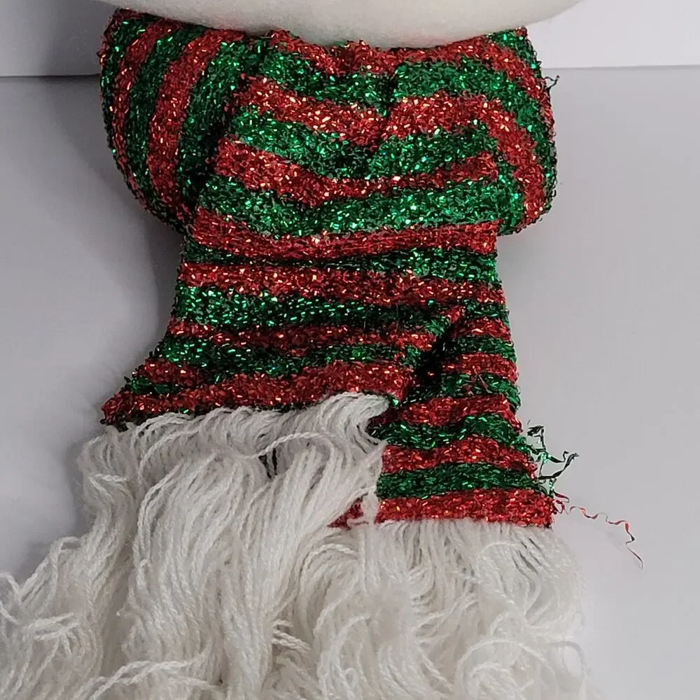 Festive Plush Snowman Head Christmas Decoration