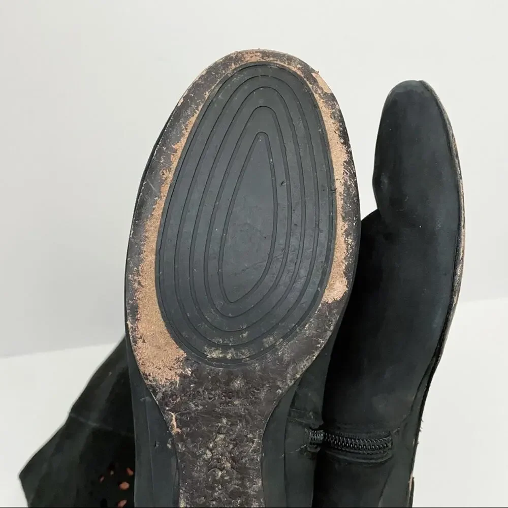 Gentle Souls by Kenneth Cole Black Laser Cut Boots