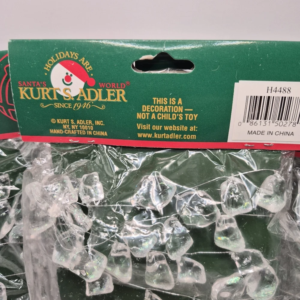 Kurt Adler Clear Ice Rock Garland 4 New In Package