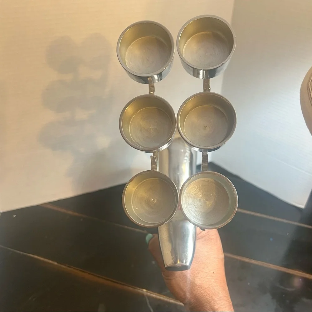 RESTORATION HARDWARE Christmas Silver Reindeer Candle Votive 6 Holder Heavy
