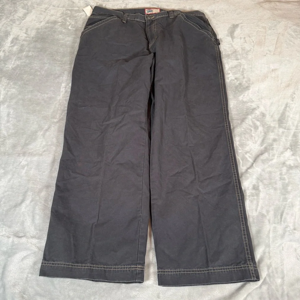 Vintage Old Navy Painters Jeans Mens Size 40x30 (Fits 38x30) Canvas Gray READ!