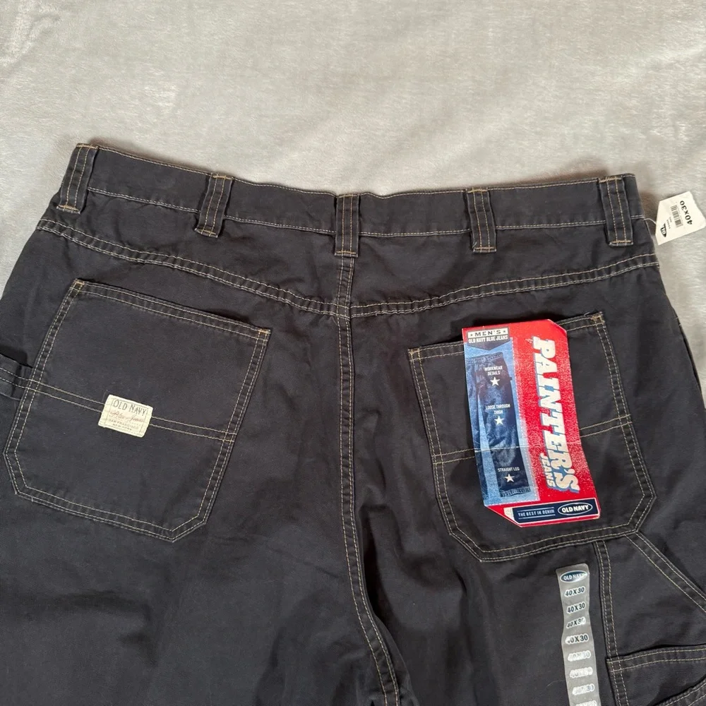 Vintage Old Navy Painters Jeans Mens Size 40x30 (Fits 38x30) Canvas Gray READ!