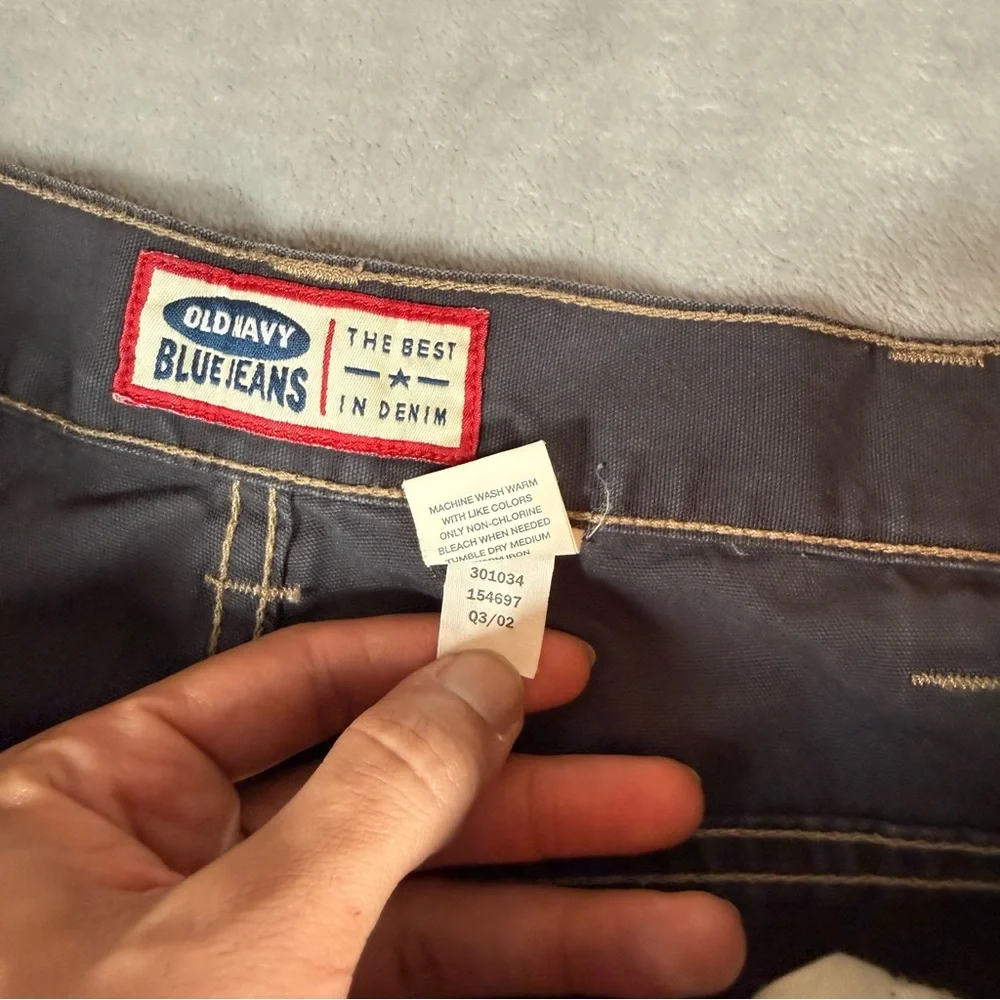 Vintage Old Navy Painters Jeans Mens Size 40x30 (Fits 38x30) Canvas Gray READ!