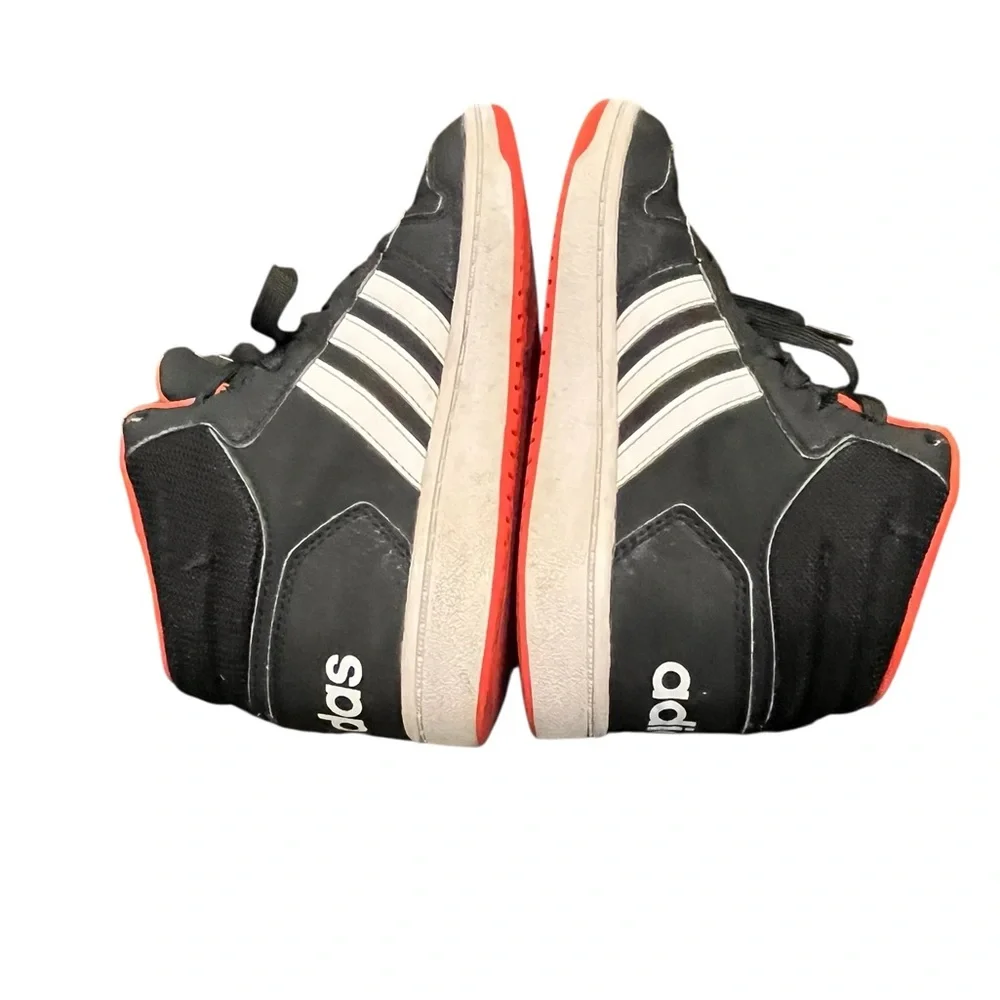 Adidas Hoops 2.0 Mid Sneakers Black‎ White Red | Youth Size 3