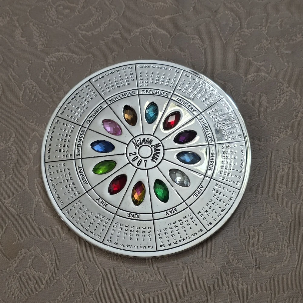 Neiman Marcus Gemstone Calendar Wheel Paperweight 2007 Collector Gift New NIB