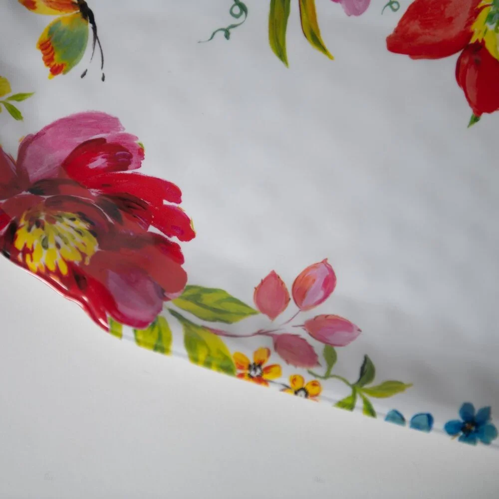 Pier 1 Imports Tropical Parrot Plastic Melamine Serving Tray Dimpled
