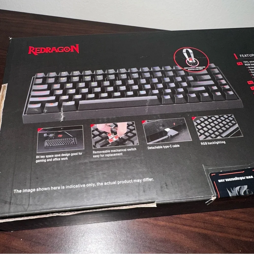 Red Dragon Phantom 84 Key Mechanical Keyboard: NWT