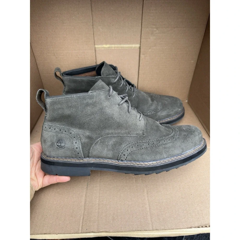 Timberland Squall Canyon Wingtip Chukka Boots Gray Suede Men's Size 12 Rugged