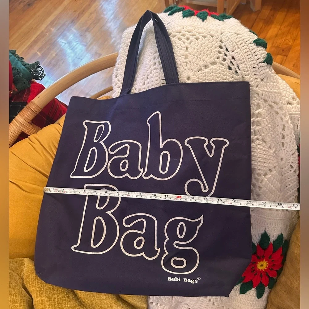 Navy Blue & White Baby Bag by Babi Bags Tote Bag