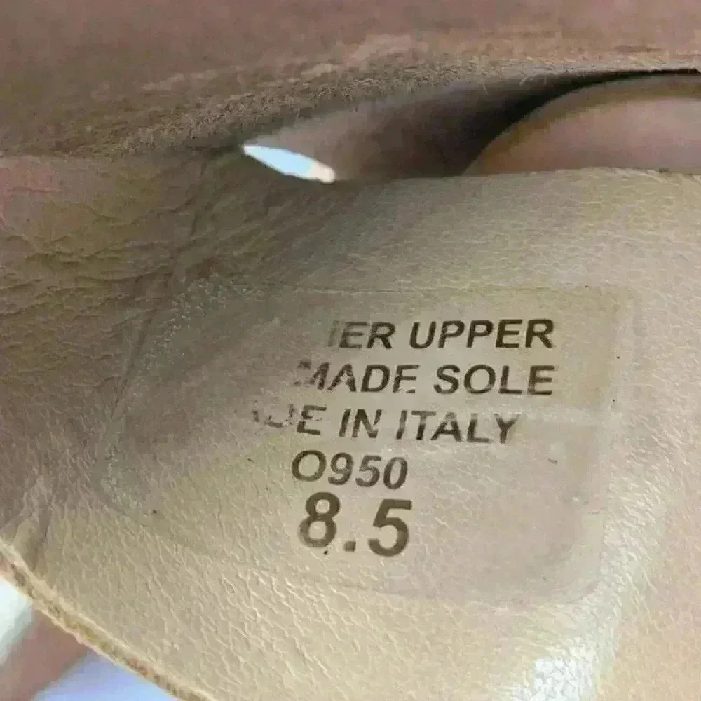 Cristina Francini sandals size 8.5 tan Italian leather chunky cork flatforms