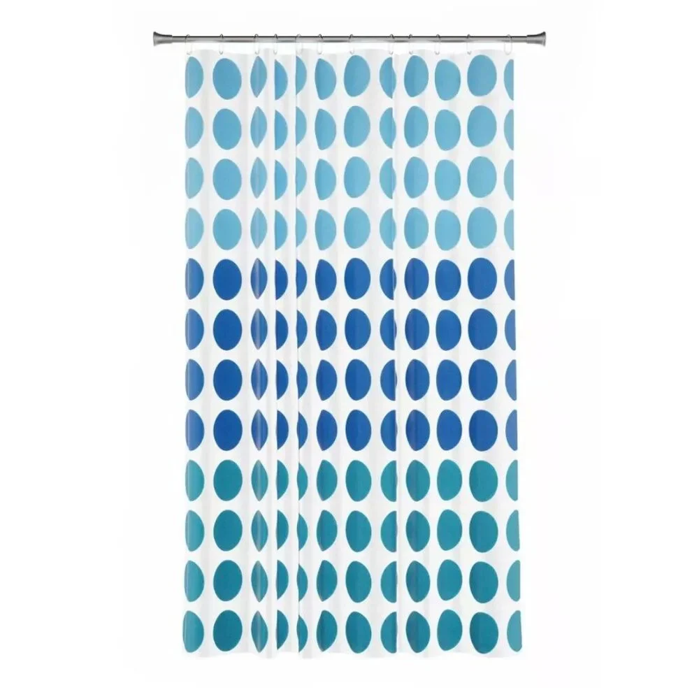 Zenna Home 13pc Trina Dot PEVA Shower Blue Curtain and Rings Set