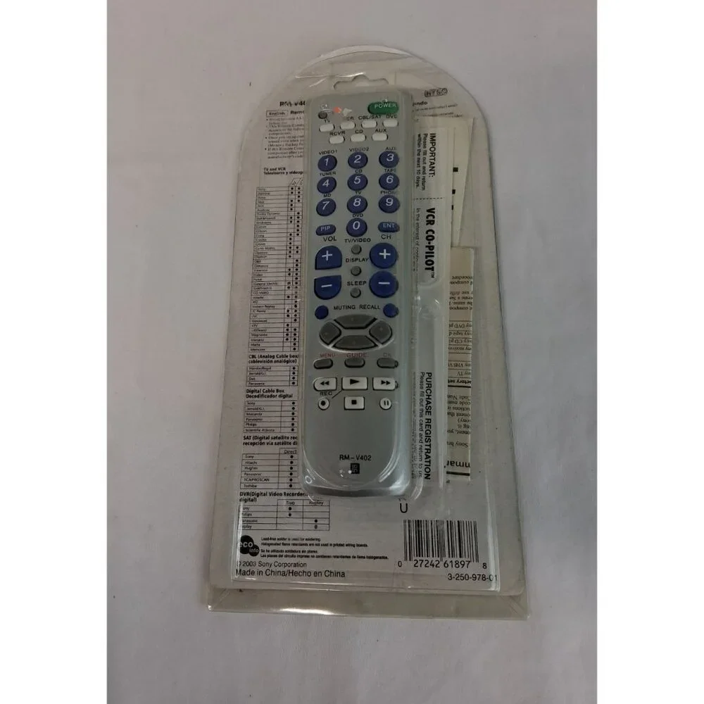 Remote Control RM-V402 Multibrand Remote Commander Copyright 2003 Sony Corp. NOS