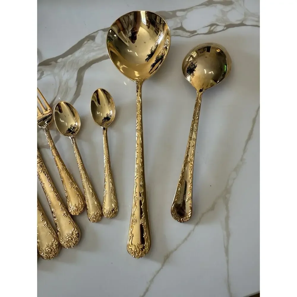 17 William Rogers Enchanted Rose Gold Plated Flatware Stainless Replacements