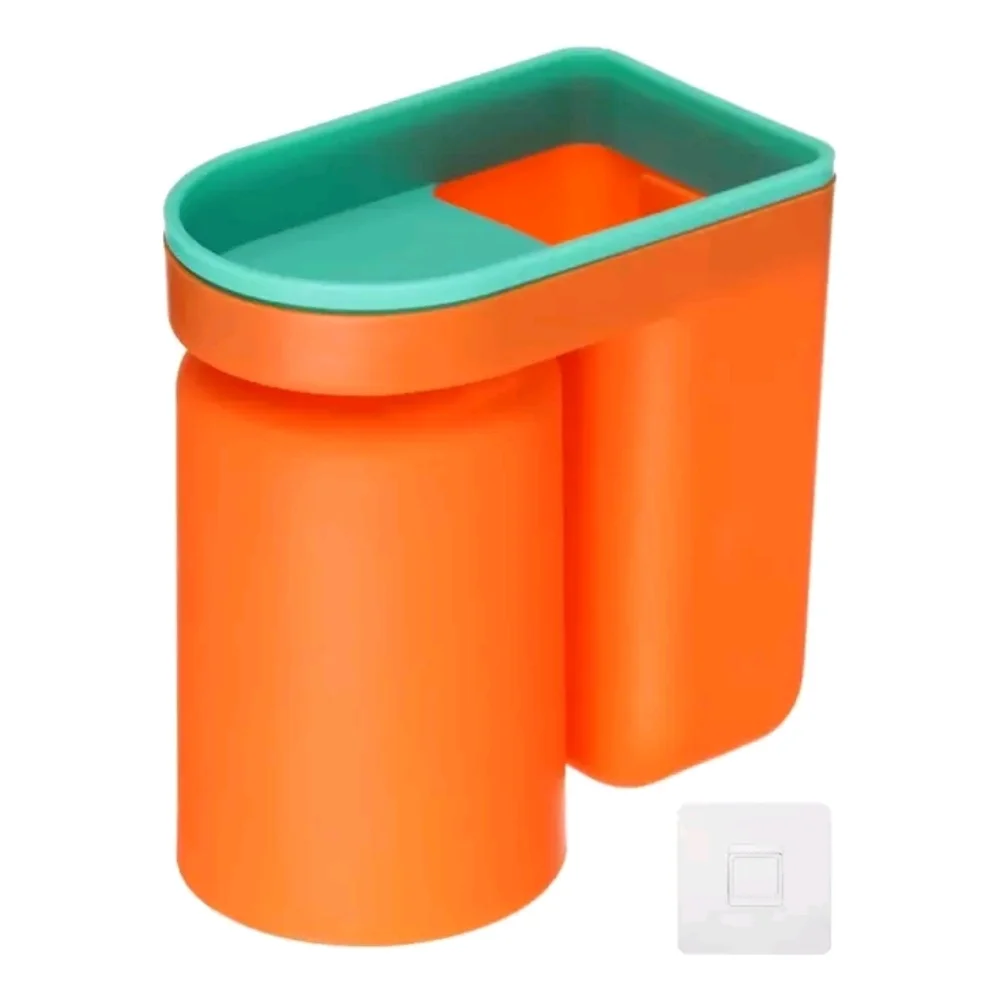 SHEIN Orange and Teal Bath Storage Organizer