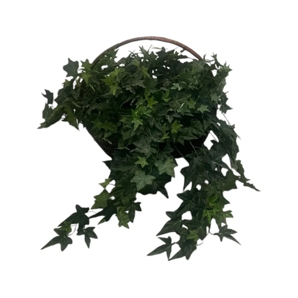 Set Of‎ 2 Gold Leaf Collection Silk Artificial English Ivy Basket