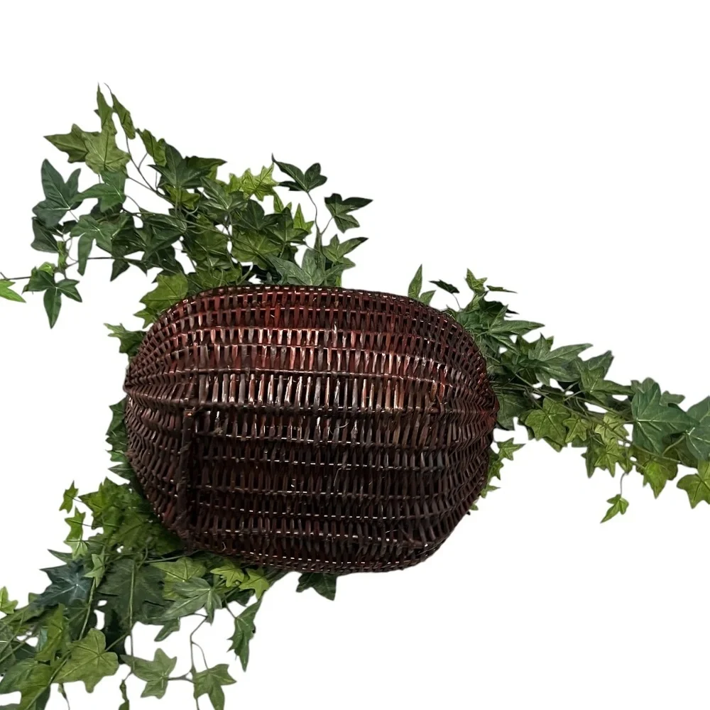 Set Of‎ 2 Gold Leaf Collection Silk Artificial English Ivy Basket