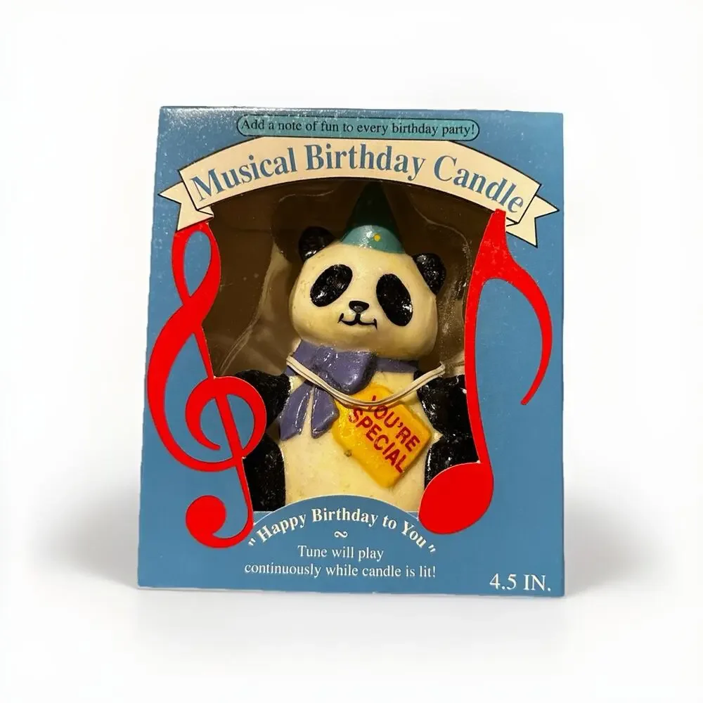 VTG Hallmark Musical Birthday Candle Panda 4.5” Plays Happy Birthday Unopened