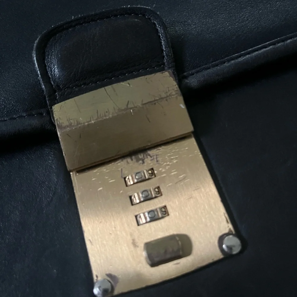Vintage COACH 5353 Diplomat attache black leather briefcase messenger bag