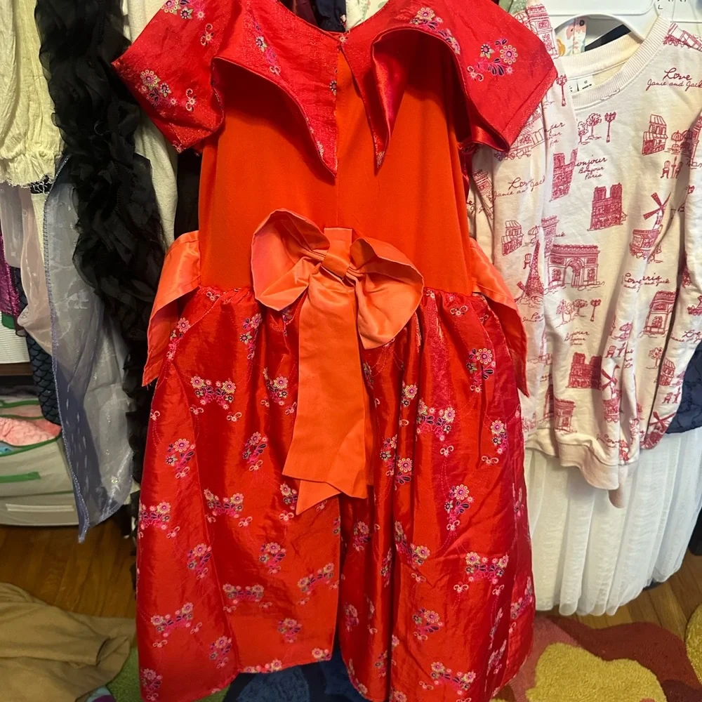 Red Floral Girls' “Princess Elena” Dress