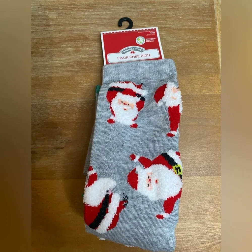 New Women Holiday Christmas Knee High Socks Bundle of 3 Winter Cute Silly
