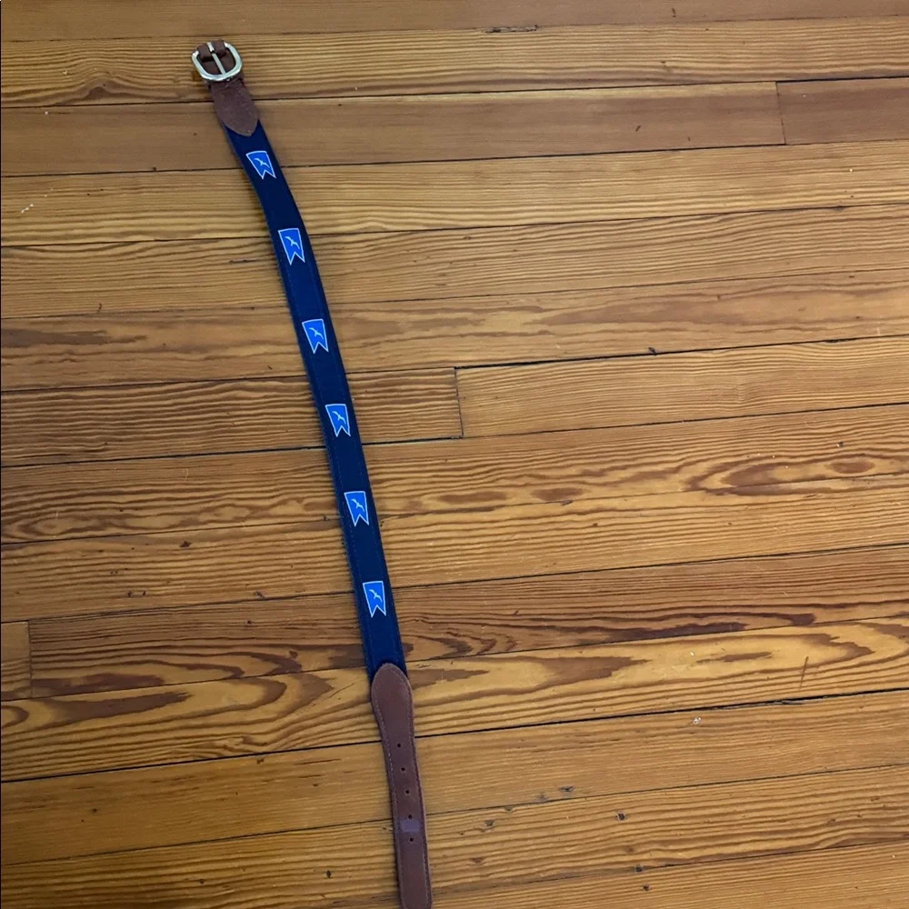 Brown and Blue Leather Belt