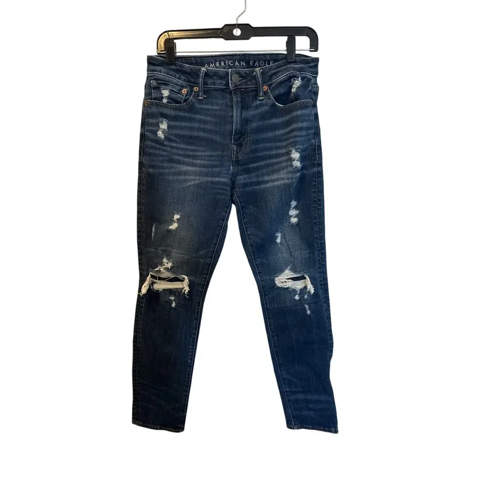 ⭐️ Men’s American Eagle Distressed Athletic Skinny Airflex Jeans Size 30X30