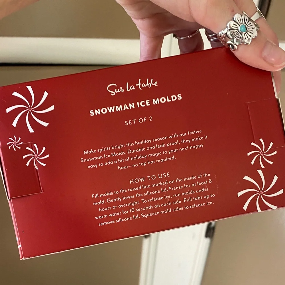 🌼 NWT Sur La Table Festive Snowman Ice Molds