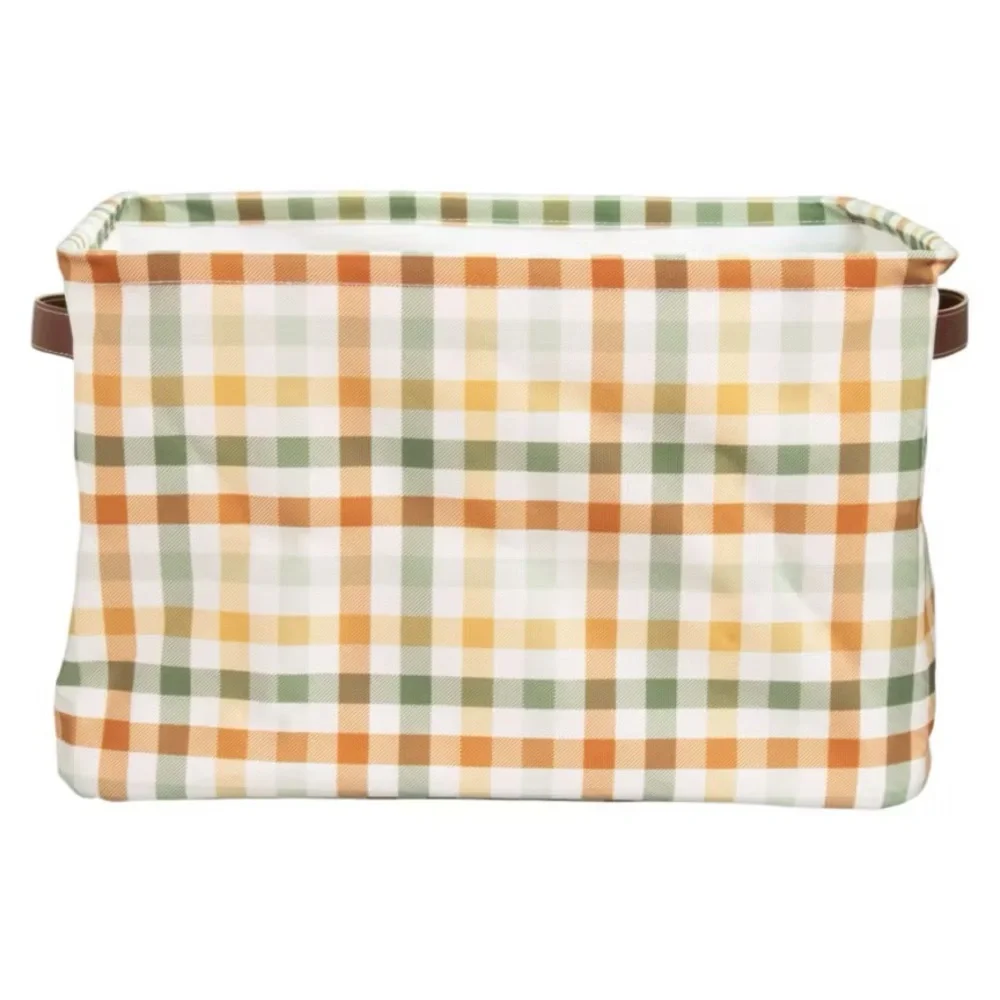 New with tags Fall Collapsible Storage Basket, Plaid 15 x 11 x 9.5
