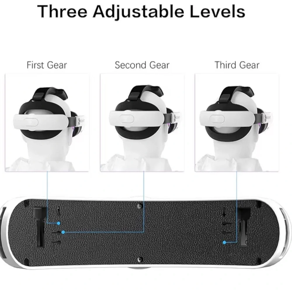 VR Headset with Adjustable Strap - Black and White