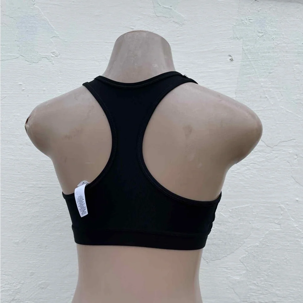 Nike Women's Black Sports Bra with White Logo