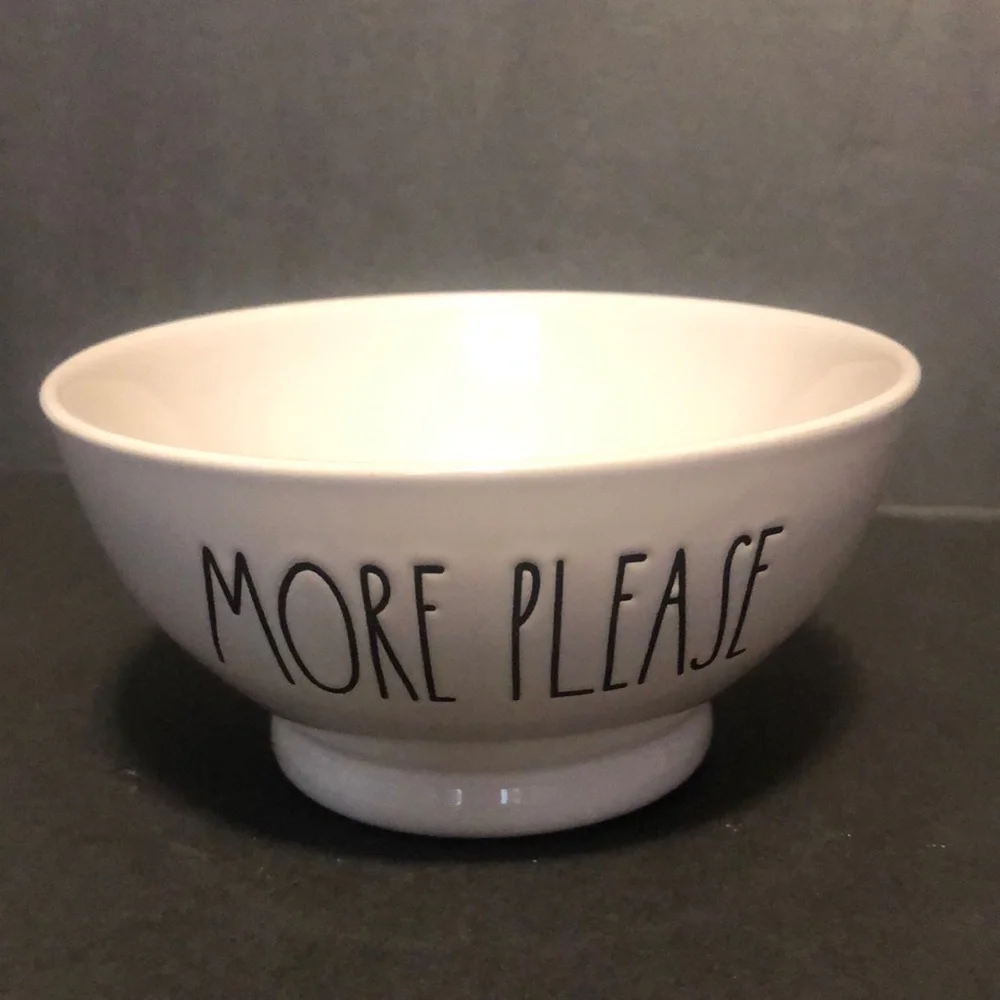 Rae Dunn Artisan Collection by Magenta Small Footed Bowl “More Please”