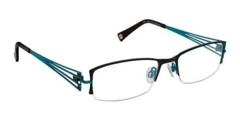 FYSH \ F-3448 \ BLACK  TURQUOISE \ 725 \ 52 - 18 \ 135 \ OPTICAL FRAMES