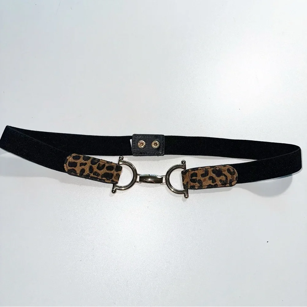 Leopard Print Black Belt