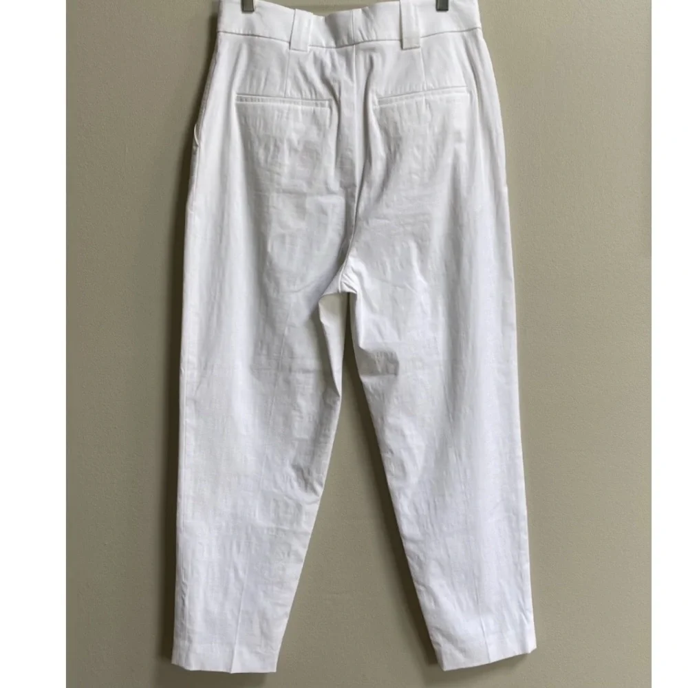 A.L.C. Gesso White Linen Blend Collin Pant Size 10
