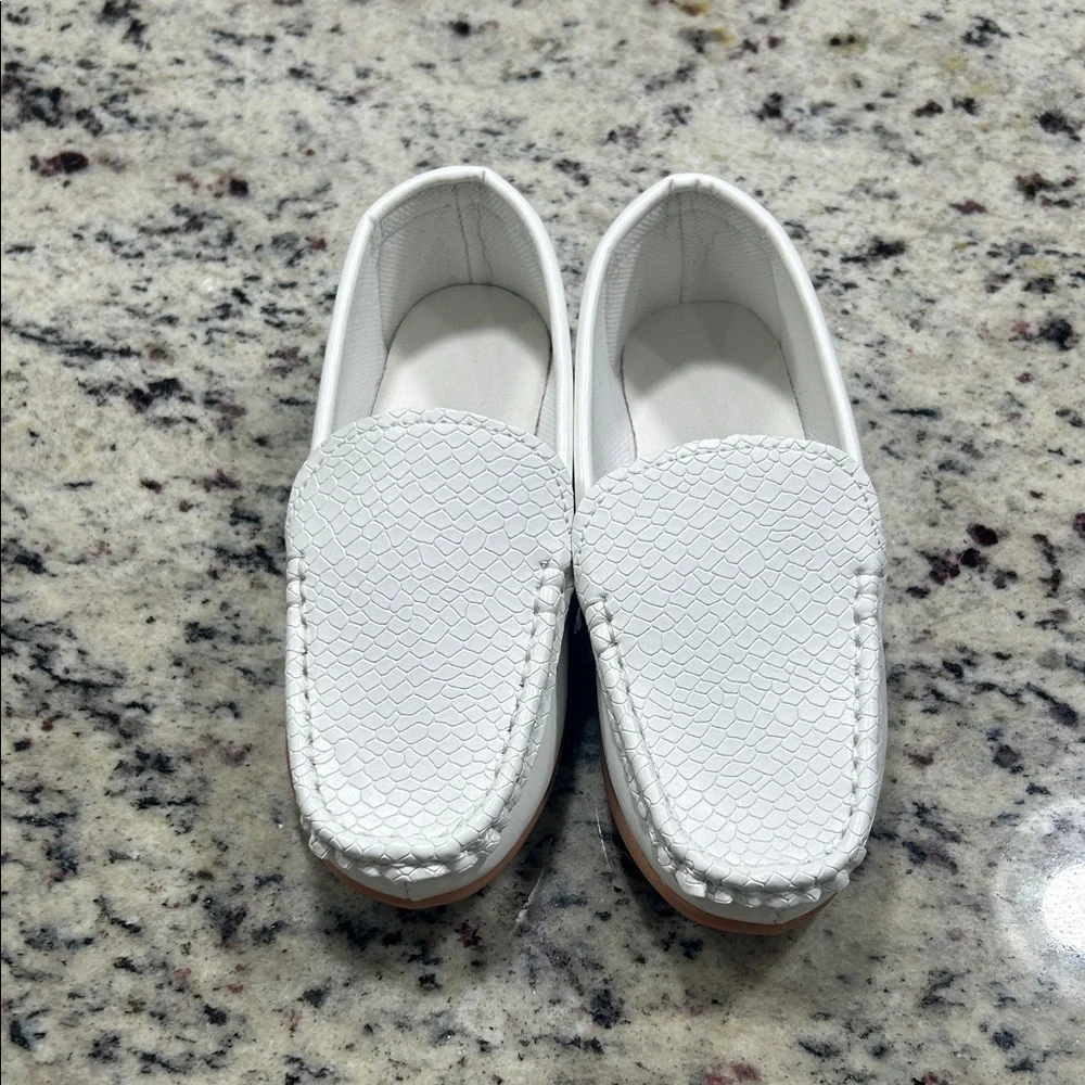 White Kids Moccasins