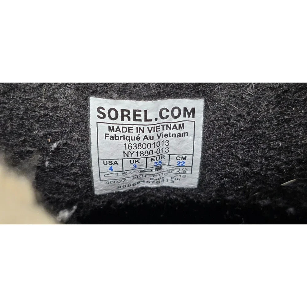 Sorel Yoot Pac Winter Boots Waterproof Insulated Black Snow Unisex Youth 4