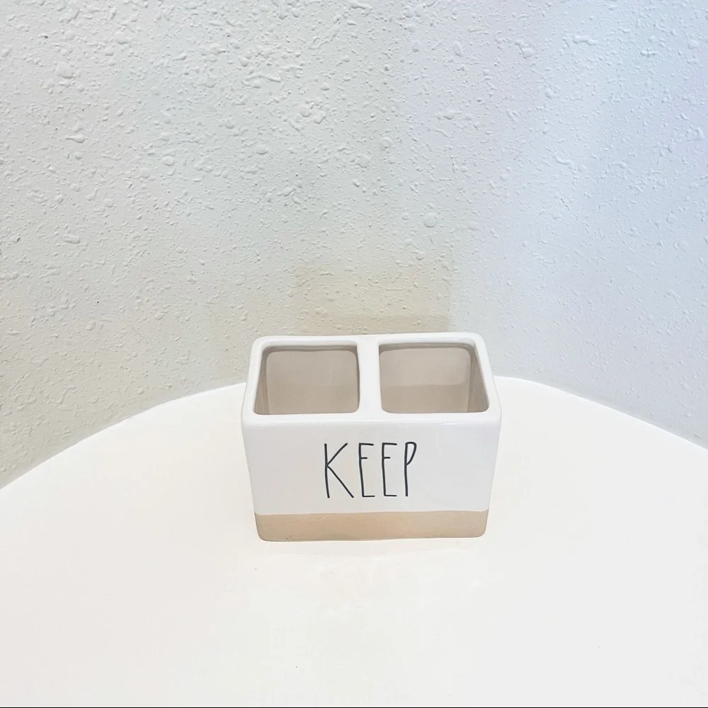 Rae Dunn KEEP Bath Toothbrush/Pens Holder NEW