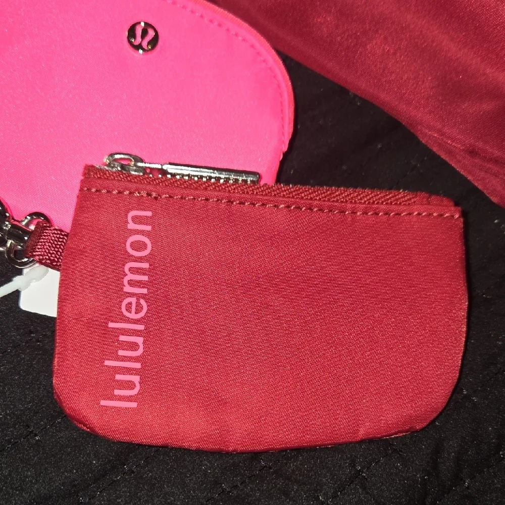 lululemon athletica Burgundy And Pink Cosmetic Bag Trio