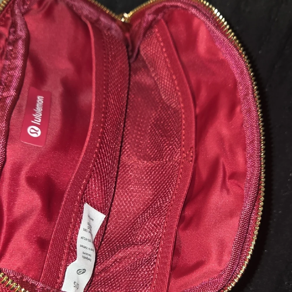 lululemon athletica Burgundy And Pink Cosmetic Bag Trio