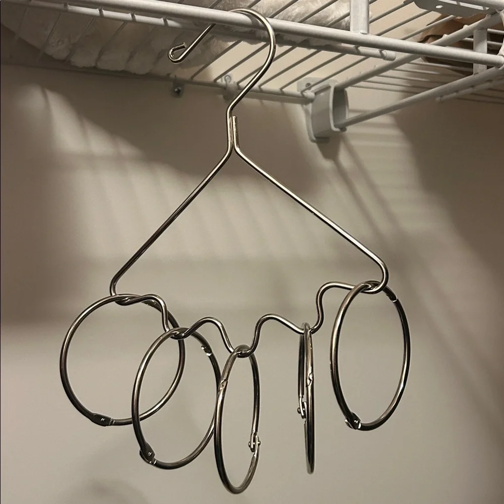 Silver Open Ring Closet Organizer For Scarf, Tie, Belts