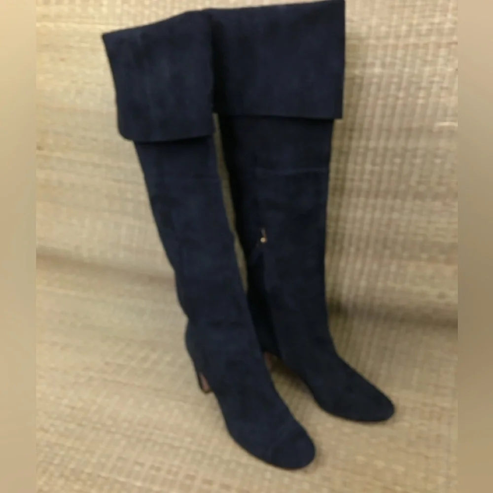 Authentic Chanel Black Suede Over-the knee Riding Boots - Size 38 (US 7 - 7.5)
