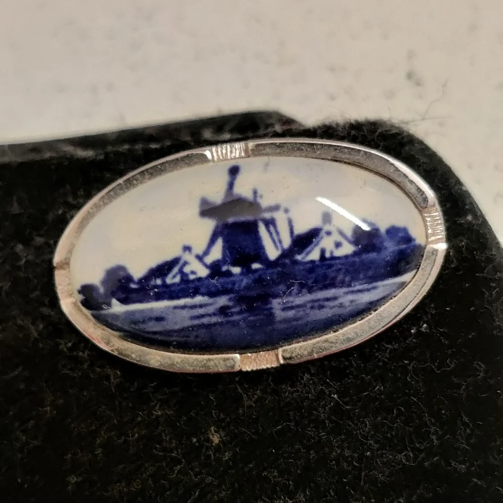 Vintage Delft Holland Porcelain Cufflinks
