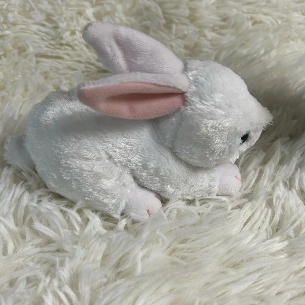 Ty Cotton White and Pink Plush Bunny Toy