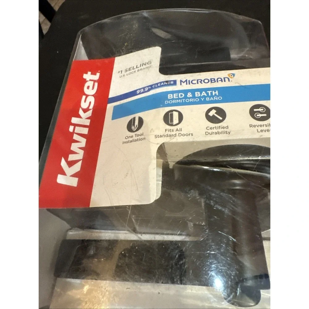 Kwikset Hollis Matte Black Door Lever Bed And Bath Privacy