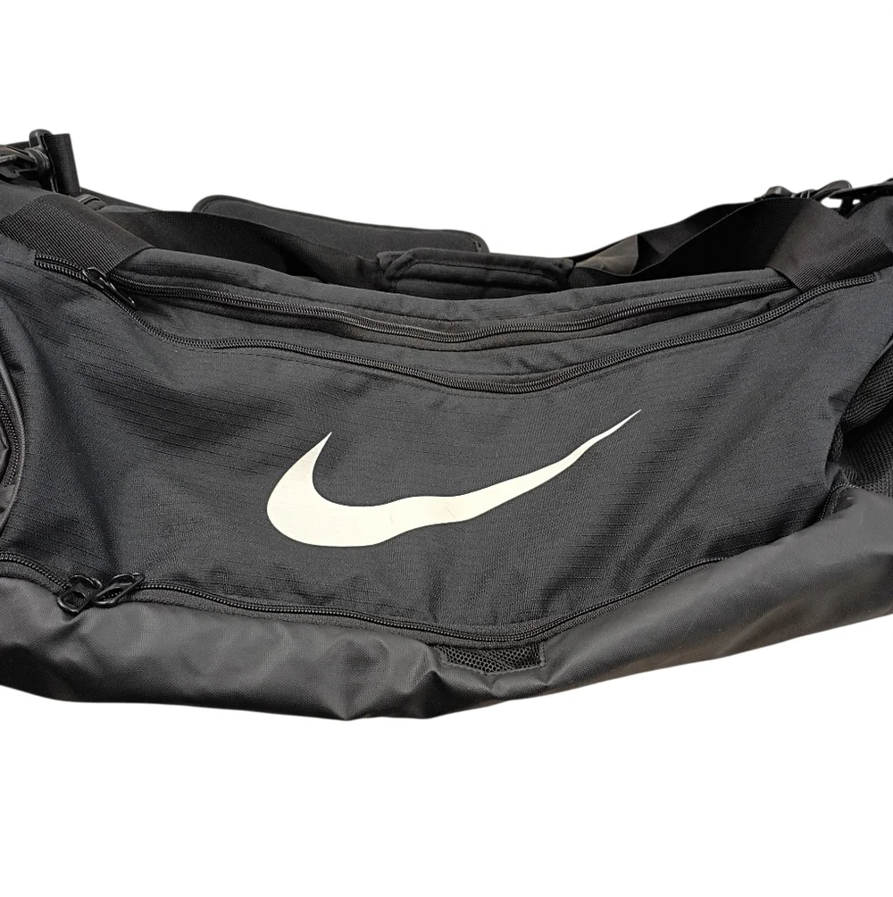 Nike Black and White Duffel Bag