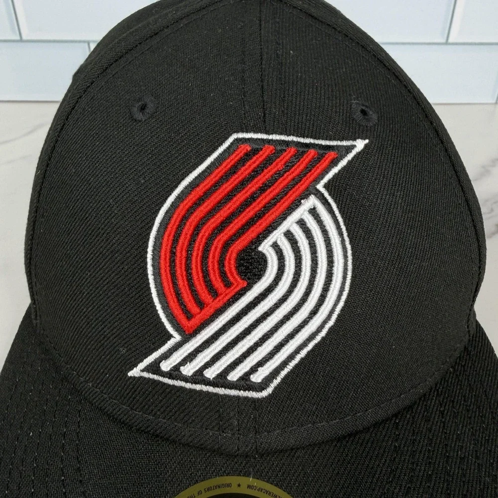 Portland Trail Blazers Hat Cap Fitted Mens 6 7/8 Black New Era 59Fifty