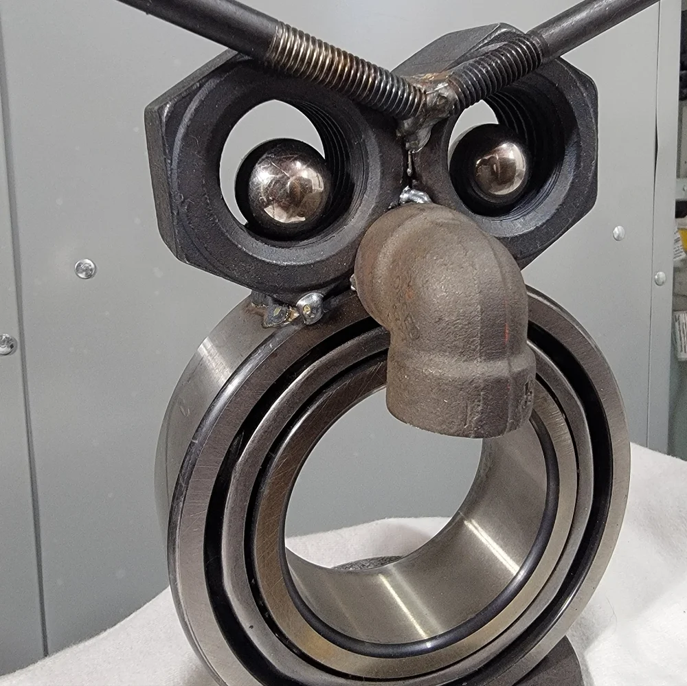 Industrial Metal Welded Owl Sculpture