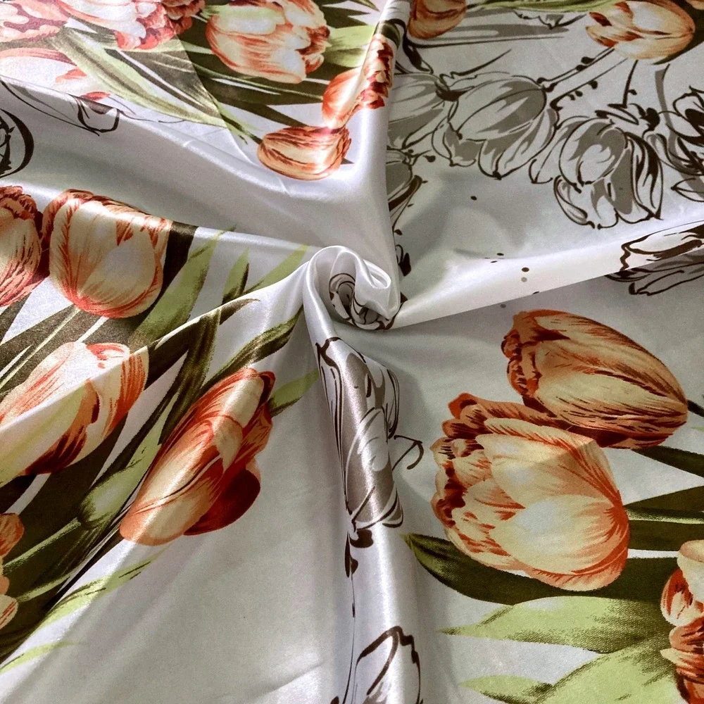 Floral print art Satin square Oversized boho hair neck scarf Romantic preppy 💖