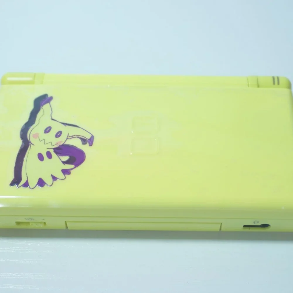 Nintendo DS Lite Mimikyu Yellow & Red Handheld System with Charger & Stylus Pen
