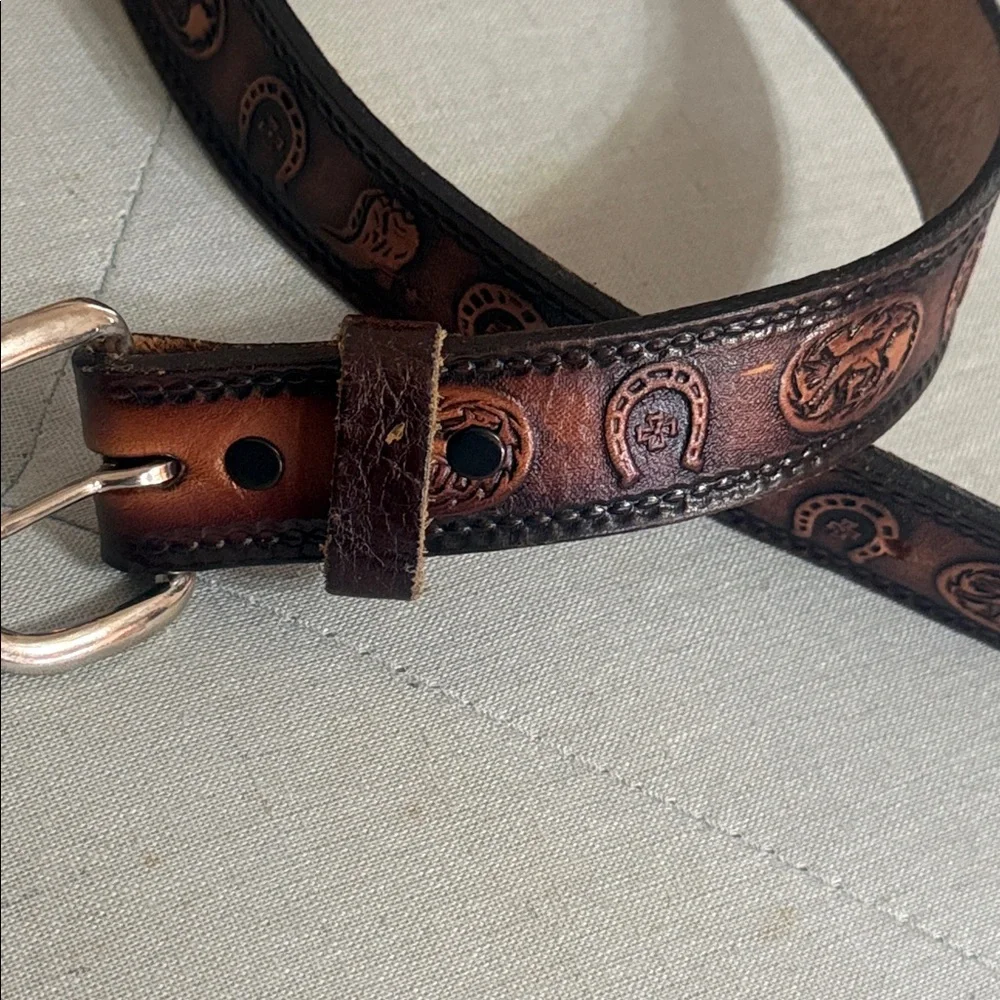 Brown Leather Western Belt